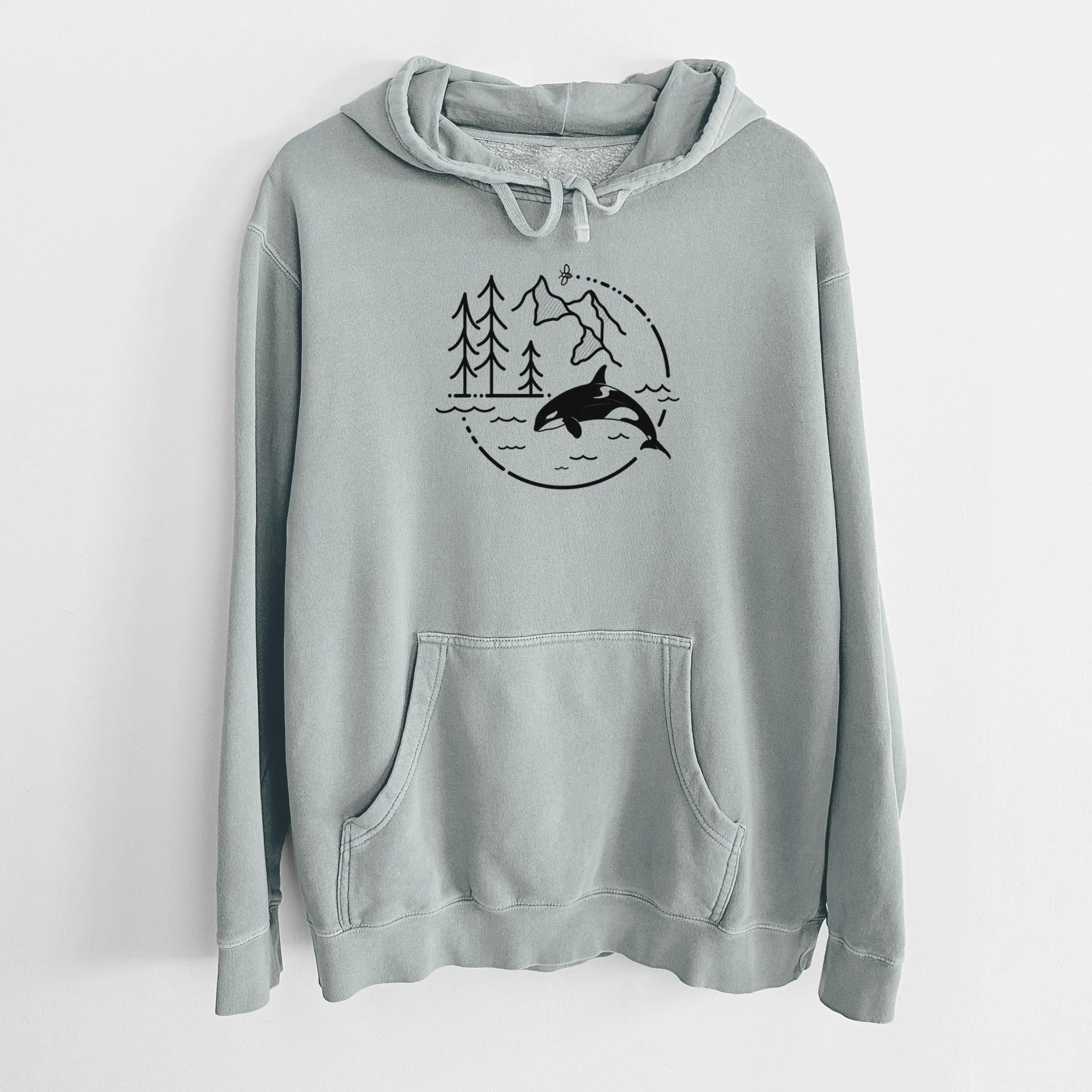 It's All Connected - Orca - Unisex Pigment Dyed Hoodie