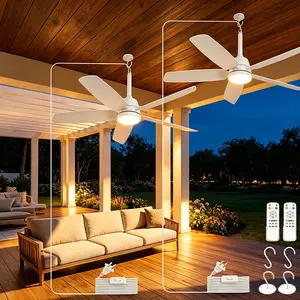 36Inch 2pcs Ceiling Fans with Lights,Gazebo Fan Light,LED Fan Light Hanging with Hook,Hook Type Fan,Remote Control,Portable Fan for Patios,Pergola,3000-6000K Adjustable Color Temp, 6 Speeds