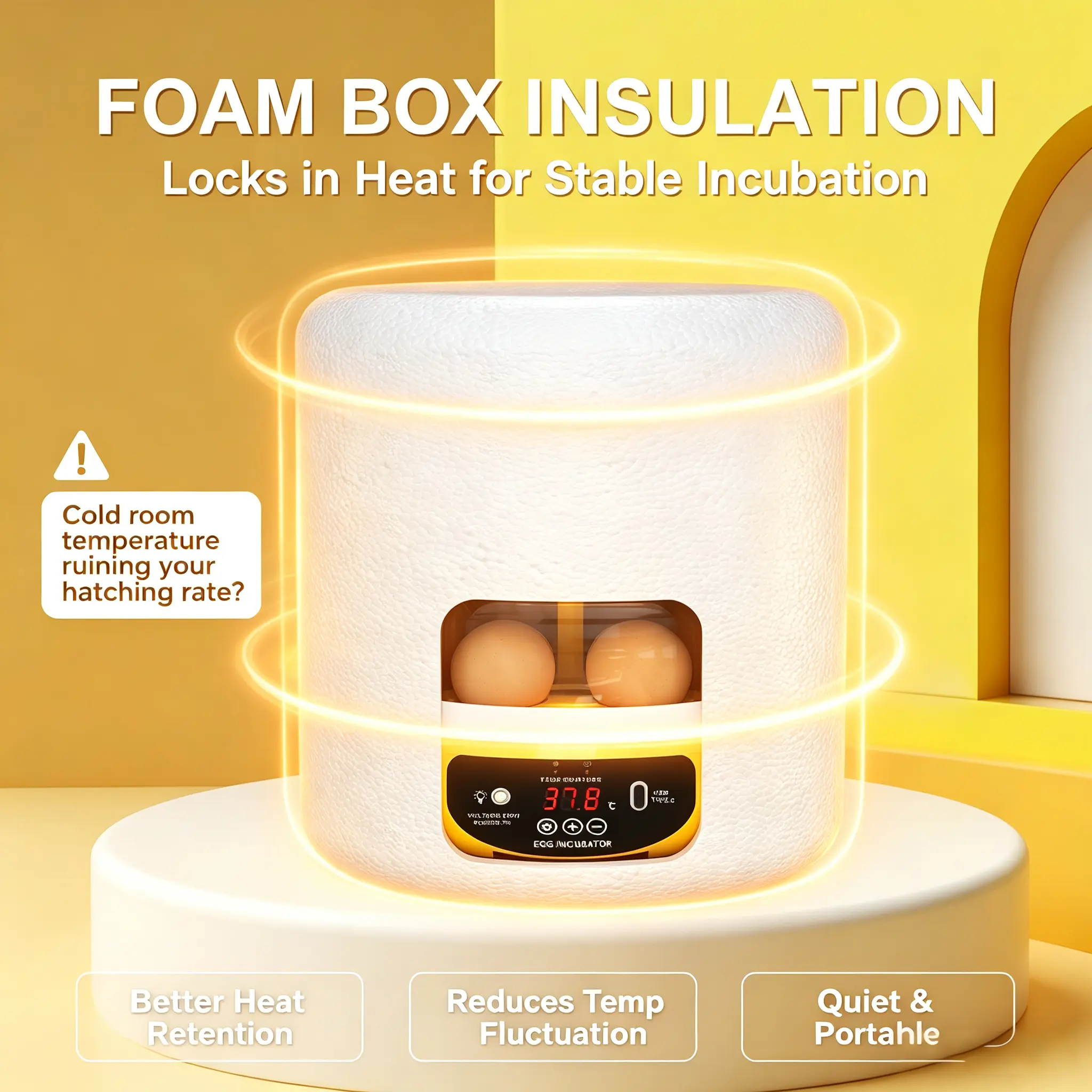 8-Egg Mini Incubator for Kids with Automatic Egg Turning | Fun Educational Hatching Kit with Precise Temp Control | The Perfect Birthday/Holiday Gift for Curious Kids to Explore Life Home