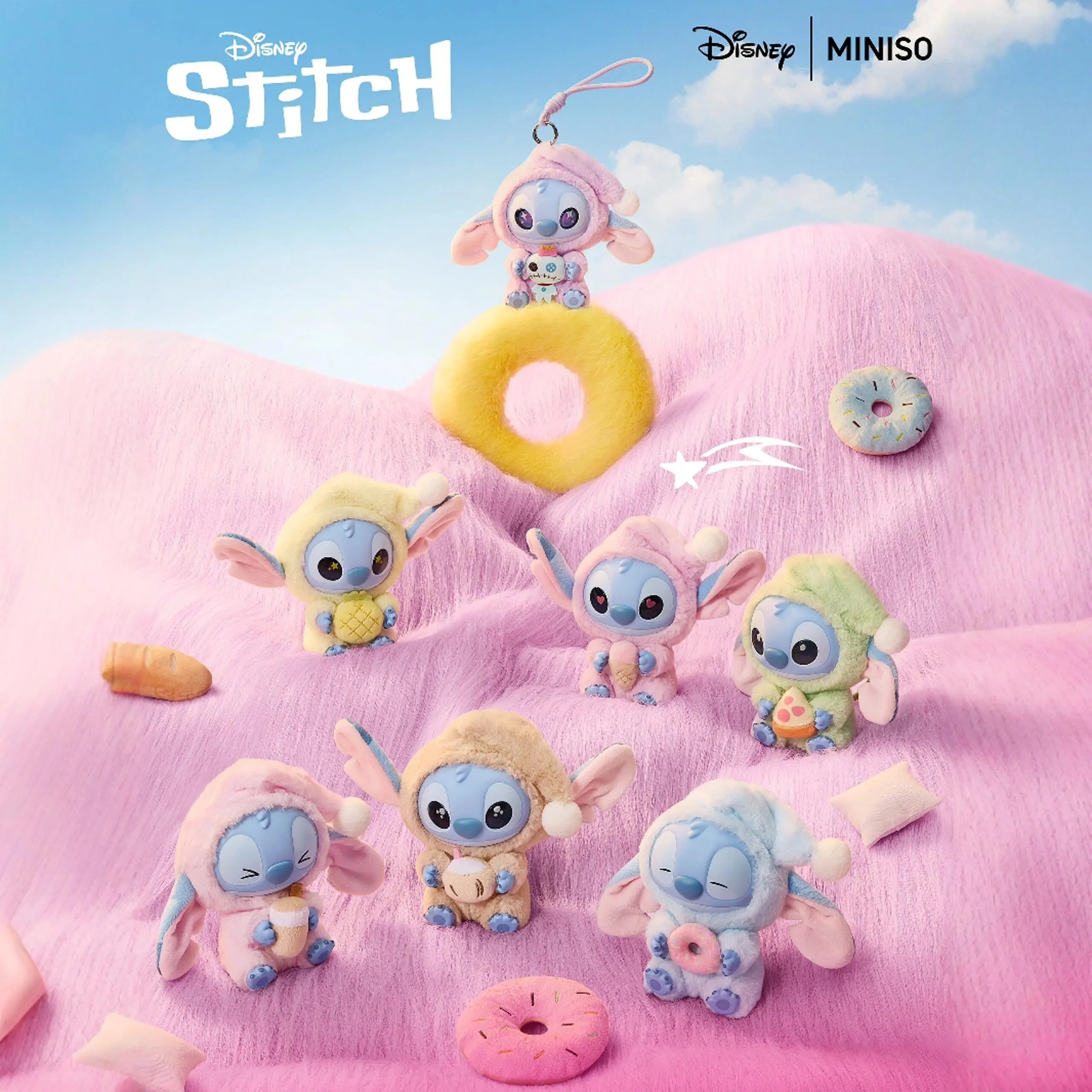 Disney Lilo & Stitch Eat Something Before Sleep Series Blind Box - PVC Plush Pendant Mystery Box Cute Stitch Doll Surprise Toy Gift Toy For Stitch Moive Fans kid Birthday For Women Bag Charms