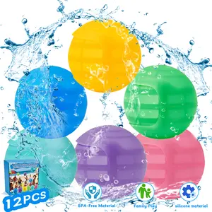 12PCS Reusable Water Balloons - Quick Fill Water Balls Toys  - Refillable Self-Sealing Water Splash Bomb For Summer Party Pool Outdoor Beach Toys