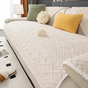 Solid Color Sofa Cover, Non-Slip Washable Sofa Slipcover, Soft & Comfortable Sofa Towel, Perfect for Living Room Protection