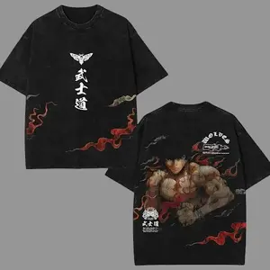 Darcsport Wolves “BAKI” Oversized Washed Tee,Gym tshirt Gothic Warrior Print with Vintage Fade, Brotherhood Statement Piece for Mental Reps – Heavyweight Gym code, Gift for Fan , Gym Wear graphic tees vacation outfits men gifts dailywear Big Breathable