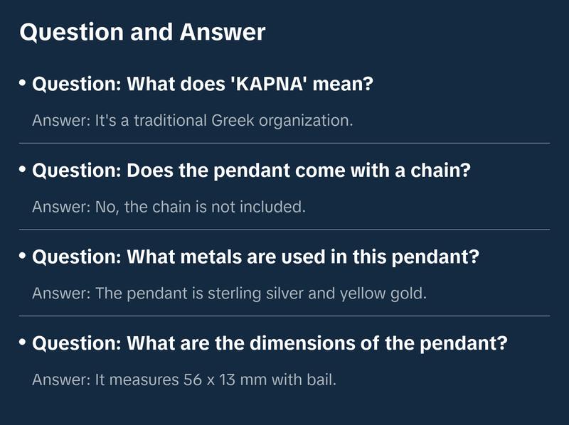 Vintage Mixed Metal "KAPNA" Pendant