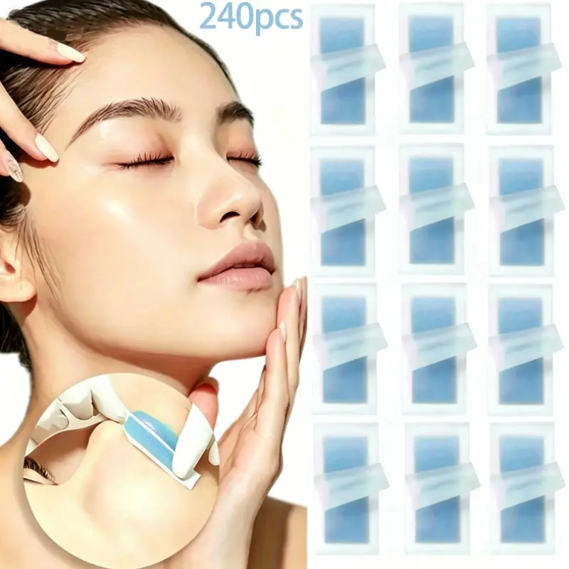 240pcs Scented Wax Strips, No Heating, Home Hair Removal Patches, Face, Lips, Arms, Legs, Body Care, Gentle Formula, Pain-Free, Salon-Quality Smooth Skin