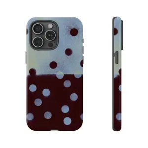 Dark Brown Two-Tone Polka Dot Pattern Phone Case , Shockproof Rugged Cover Dual Layer Soft TPU Bumper Hard Shell Design for iPhone 11 12 13 14 15 16 17 Pro Max Plus Air, Heavy-Duty Protection MagSafe Magnetic