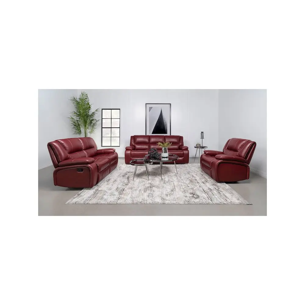 Camila Upholstered Leatherette Glider Recliner Chair, Manual Recline, Ideal for Movies, Watch Party, Small Spaces, Red