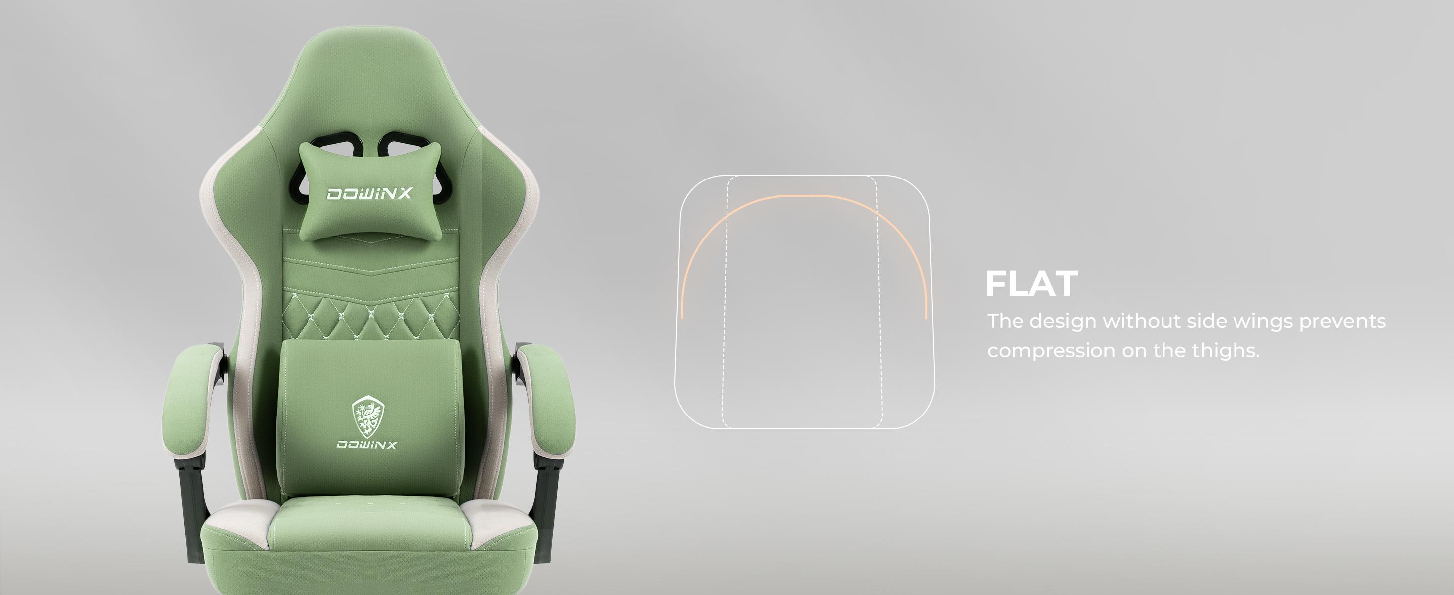 Dowinx Gaming Chair Breathable Fabric Game Chair with Gel Pad and Storage Bag, Comfortable Gamer Chair with Pocket Spring Cushion, Ergonomic Computer Chair with Footrest