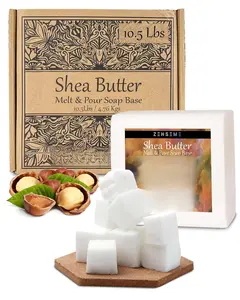 10.5 LBS - Shea Butter Soap Base - Moisturizing Melt & Pour for Clear Soap Making - SLS/SLES Free - Natural Organic Vegan for Crafting - Easy & Gentle to Cut & Work With for DIY Crafting for Soapmaker