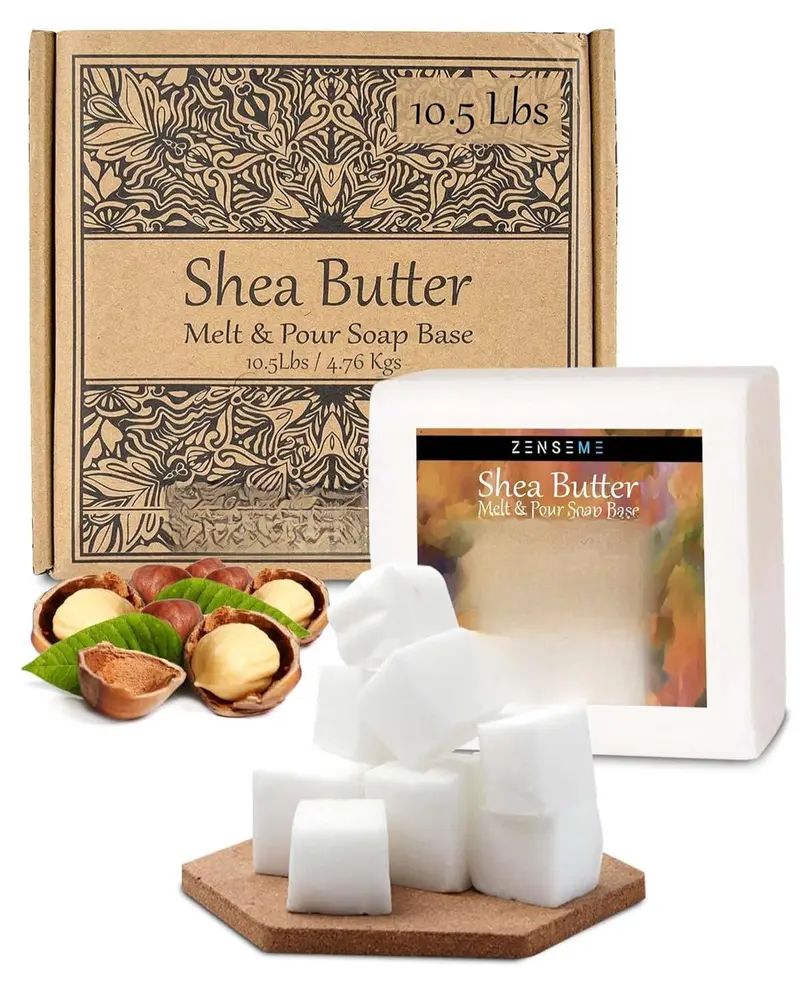 10.5 LBS - Shea Butter Soap Base - Moisturizing Melt & Pour for Clear Soap Making - SLS/SLES Free - Natural Organic Vegan for Crafting - Easy & Gentle to Cut & Work With for DIY Crafting for Soapmaker