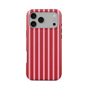 Stylish Minimalist Strawberry Jam Striped Phone Case - Compatible with 17 Air 16 15 14 13 12 11 Pro Max Plus Promax & Samsung 22-25 Ultra Plus Fe EDGE