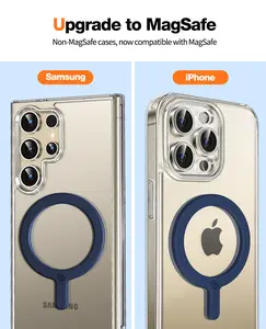 MATEKXY Magnetic Ring Sticker 360，Compatible with MagSafe Ring 2pack Universal Magnet Adapter Compatible for Magsafe Accessories, iPhone 15/14/13/12 Mini Plus Pro Max, Android Galaxy S24/S23/S22 Ultra, Pixel 7/6/5 and Cell Phone Case