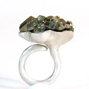 925 Sterling Silver and Pyrite Ring