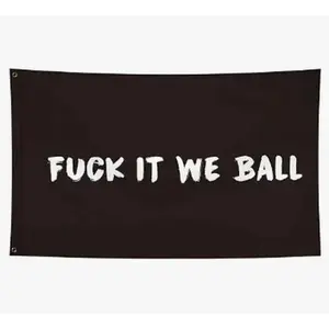 Tapestry FXCK IT WE BALL Flag Interesting Meme Polyester Banner Used for Outdoor Interior Decoration Room Decoration University Dormitory Men's Cave Bedroom Wall Hanging