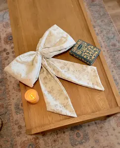 Large Gold and White Door Bow, Luxury Wedding Door Decor, Elegant Front Door Ribbon, Bridal Shower Party Decoration