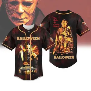 Michael Myers Inspired Halloween Baseball Jersey – Horror Slasher Graphic Fan Shirt