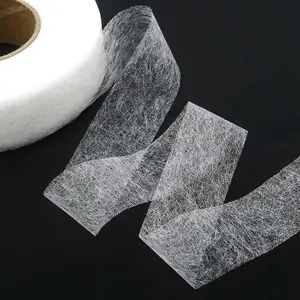 1 Roll Adhesive Hem Tape, Long Lasting Adhesive, Double Sided No Sew Hem Tape Iron on Fabric Tape Hemming Tape for DIY Clothes Pants Jeans, White