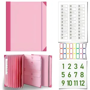 Important Document Organizer, Lightweight Accordion File Folder with Labeled Pockets, A4 Expanding Folder for Passports, Birth Certificates and Home Filing Storage