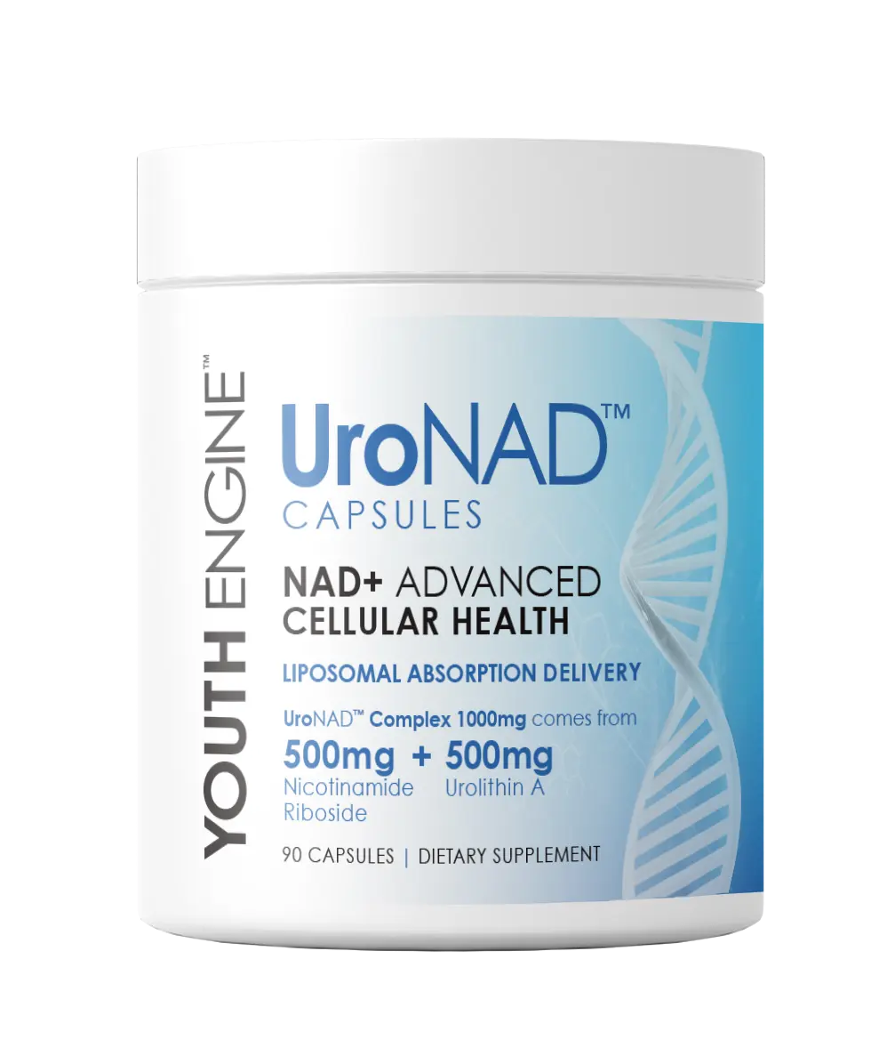 Youth Engine UroNAD Comprehensive Multi-Pathway Longevity Formula •  Capsules • 500mg NR •  500mg Urolithin A • NAD+ Cellular Energy • Mitochondrial Renewal • Healthy Aging Support • 30 Servings