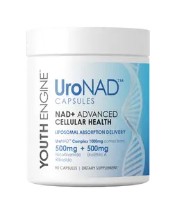 Youth Engine UroNAD Comprehensive Multi-Pathway Longevity Formula •  Capsules • 500mg NR •  500mg Urolithin A • NAD+ Cellular Energy • Mitochondrial Renewal • Healthy Aging Support • 30 Servings