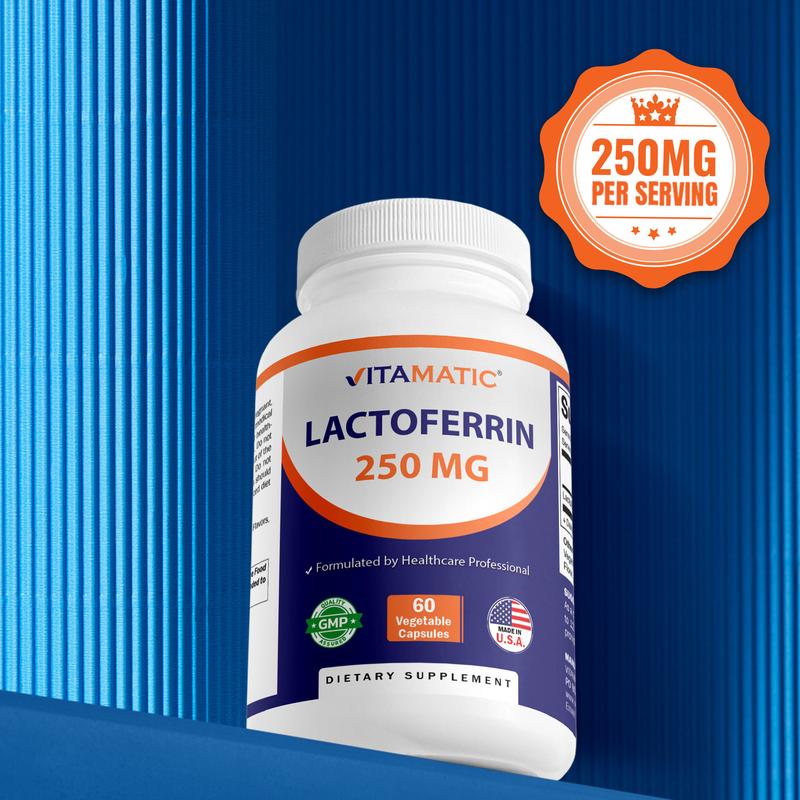 Vitamatic Lactoferrin 250mg, 60 Vegetable Capsules - Promotes Healthy Immune Function*