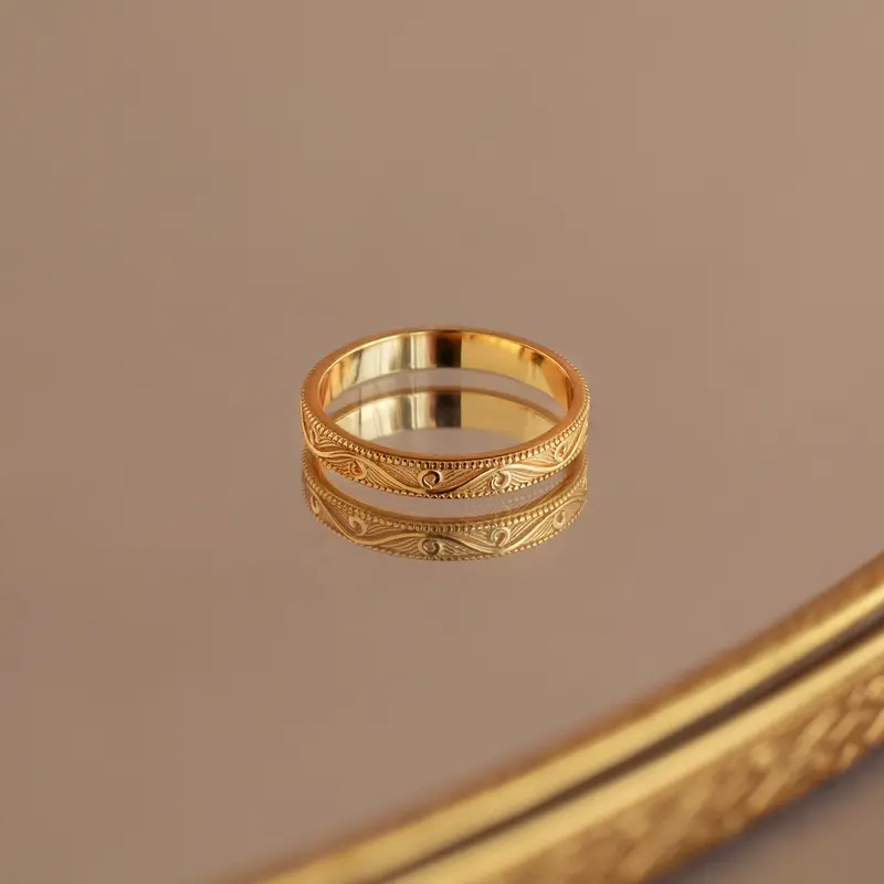 Filigree Ring by Caitlyn Minimalist - Vintage Style Floral Stacking Ring in Gold & Silver - Dainty Jewelry - Christmas Gifts for Women