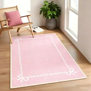 Living Room Rugs, Area Rugs, Pink and Blue, Washable, Soft with A Short Pile, Non-slip Rugs, Suitable for Bedrooms and Living Rooms