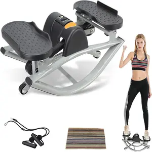 Low Impact Side Swing Fitness Stepper Machine, Knee & Joint Friendly, Home Exercise Equipment, Digital Display, Track Time, Calories, Legs, Glutes, Abs
