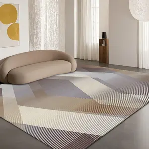 Geometric Line Pattern Rug, 1 Count Modern Soft Floor Carpet, Non-slip Floor Mat for Home Living Room Bedroom Hotel Dormitory Decor