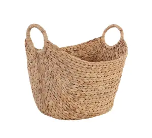 Natural Water Hyacinth Extra Large Decorative Storage Basket for Boats