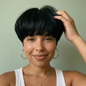 1229 Short bangs wig, 6 inches in length – suitable for various occasions, easily enhances overall appearance.