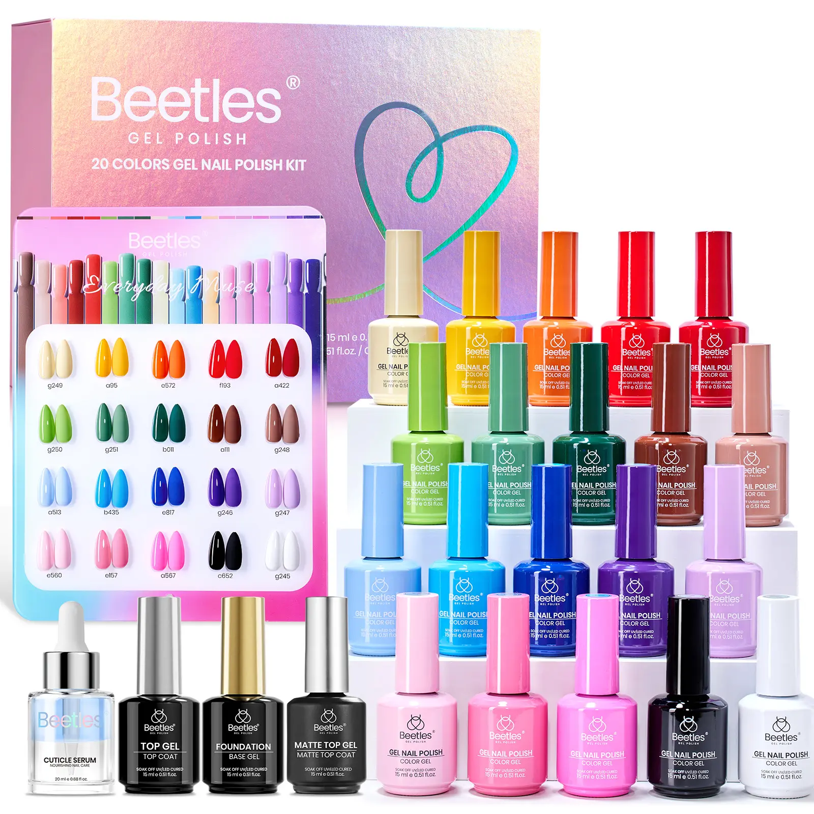 Beetles One Color One Bottle All Season Gel Polish Manicure Set, 15ml Large Volume DIY Nails Art Gift for girl Gift for woman gel x nails  salon nails at home Cutics Easter Nail Designs Spring FloralNails VacationNails newyearnewme