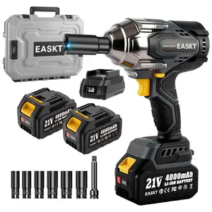 Upgraded Cordless Impact Wrench, 1/2'' 1106 ft-lbs Cordless Impact Gun with 2 x 4.0Ah Batteries, 21V High Torque Power Impact Driver with 6 Sockets, dealsforyoudays