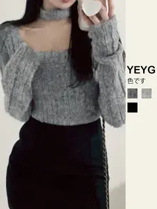 Women's 2025 New Autumn & Winter Thickened Warm Slim-Fit & Figure-Flattering Soft Fleece Sweet-Y2K Hottie-Style Square-Neck Pullover Sweater