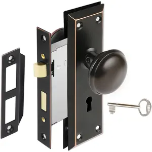 Mortise Lock for Replacement Antique Door Knob Sets, Fits /8 in.-/4 in. Interior Doors, Oil Rubbed Bronze, 1 Pack
