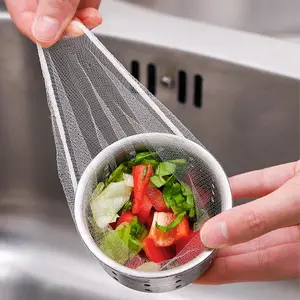 300 PCS Disposable Kitchen Sink Drain Strainer Mesh Bag, Anti-Clogging Mesh Disposable Drain Covers Fits Most Sink Strainers, Filter Nets for Leftover & Kitchen Waste CZDQEER