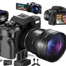 4K Auto Focus Point-and-Shoot Digital Camera with 48MP Lens, 12x Zoom, 1080p WiFi, 180° Flip Screen, Flash, 16x Enhancement, Portable Pocket Design, Micro SD Compatibility, Tech Gadgets (Batteries Packed Separately) for YouTube Content Creators