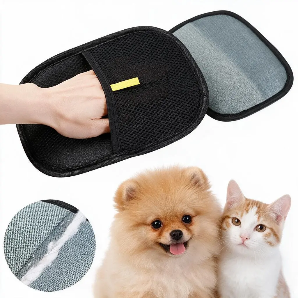 Pet Hair Remover Grooming Mitt - Deshedding Glove for Dogs and Cats with Long, Short, or Curly Fur