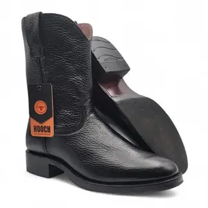 🤠🔥 Hooch Boots Black Roper Boots | Handmade Genuine Leather Western Style 🖤👢