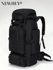 80L Large Capacity Hiking Backpack, Tactical Camping Backpack with Molle System, Waterproof Travel Rucksack for Men, Breathable Outdoor Daypack