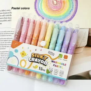 Set of 10 Sparkling Rotating Wax Pencils, Smooth Washable Gel, Non-Toxic Easy Mix, Perfect for Coloring Books Art Projects School Supplies