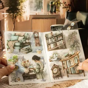 Daily Life Pattern Sticker Book, 20pcs/bag Double Material Sticker Book, Creative Diy Decorative Sticker Book, Diy Sticker Paper for Scrapbooking, Journaling, Gift Wrapping, Art Stickers, Crafting Kit, Durable Adhesive Stickers