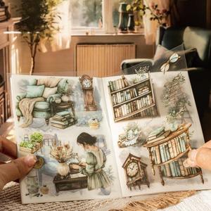 daily life pattern sticker book, 20pcs/bag double material sticker book, creative diy decorative sticker book for scrapbooking, journaling, gift wrapping, art stickers, crafting kit, durable adhesive stickers