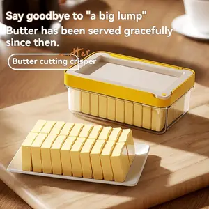 Butter Cutting Storage Box with Knife, Sealed Butter Container, Freshness Preserving Butter Cutter, Convenient Kitchen Organizer