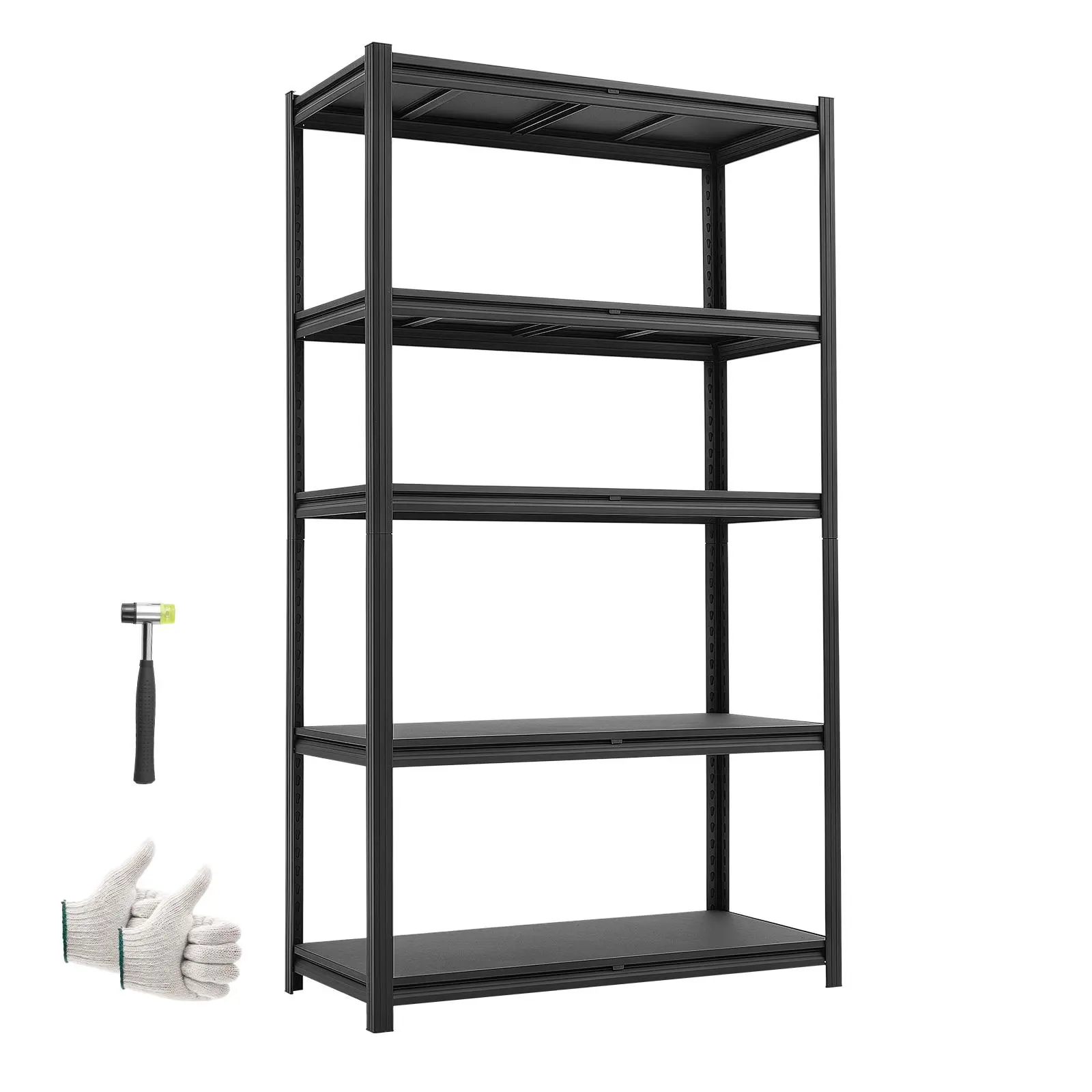 【DealsForYouDays】VEVOR 5-Tier Adjustable Heavy-Duty Organizer Storage Metal Shelves, 3000 lbs Capacity Utility Rack, 40.55" W x 18.31" D x 71.38" H, for Garage, Warehouse