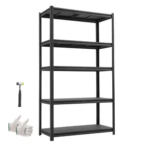 【DealsForYouDays】VEVOR 5-Tier Adjustable Heavy-Duty Organizer Storage Metal Shelves, 3000 lbs Capacity Utility Rack, 40.55" W x 18.31" D x 71.38" H, for Garage, Warehouse