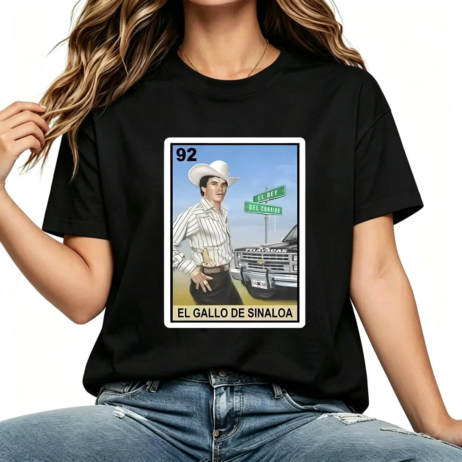 El Gallo De Sinaloa Rooster Mexican Loteria Bingo Corrido Graphic T Shirt Vintage Style Streetwear Women Casual Tee