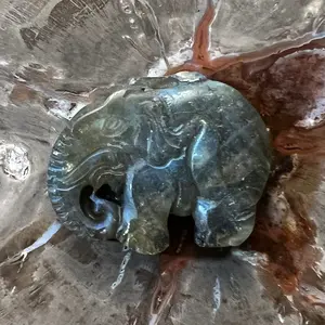 Labradorite Elephant Carving