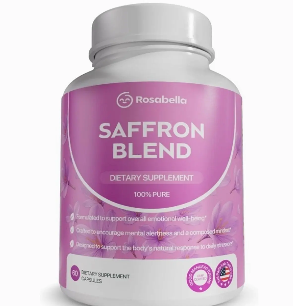 Saffron Blend Supplement for Men & Women – Saffron, B6, Magnesium & Herbal Extract Capsules – Supports Mood, Focus & Clarity – Non-GMO, Gluten-Free – 60 Capsules – 30-Day Supply