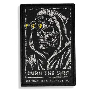 Burn The Ship Skull Velcro Patch